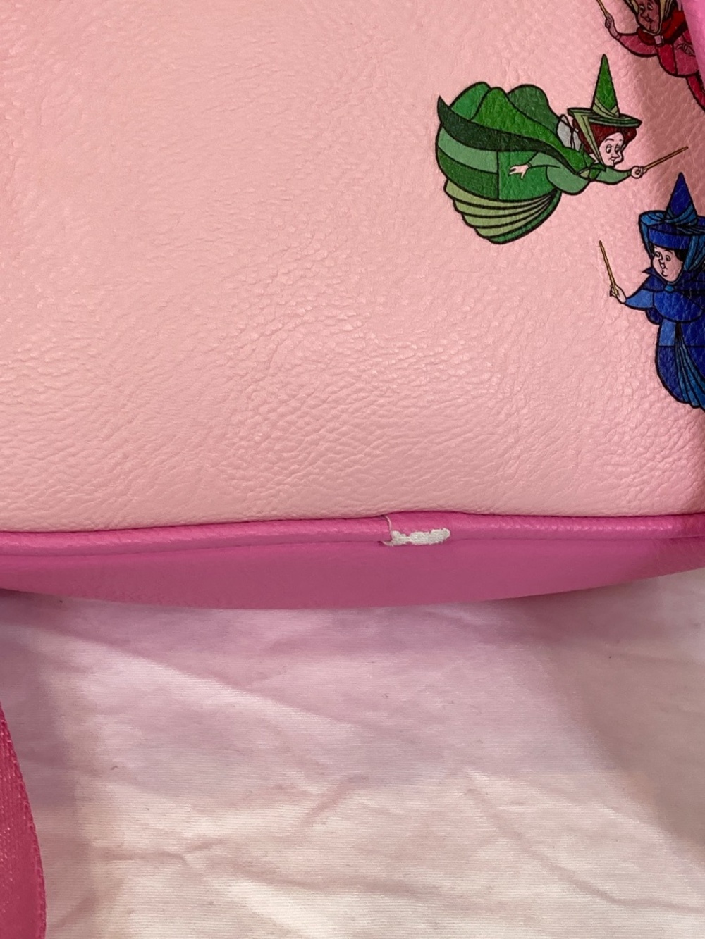 Loungefly Disney Sleeping Beauty Stained Glass Pink Backpack Some Wear - Picture 3 of 13